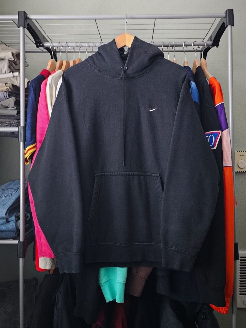 Nike Men's Solo Swoosh Black Pullover Hoodie Size Large